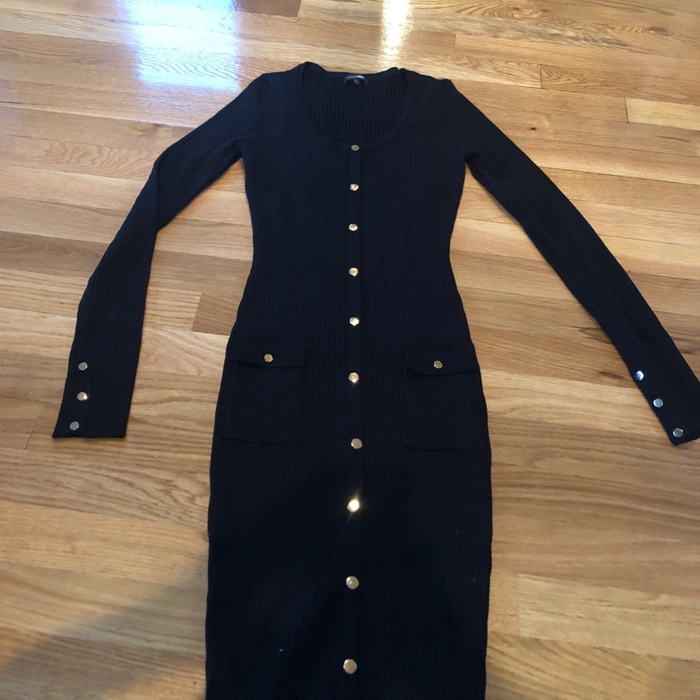 Black Long sleeve sweater dress - Picture 3 of 3